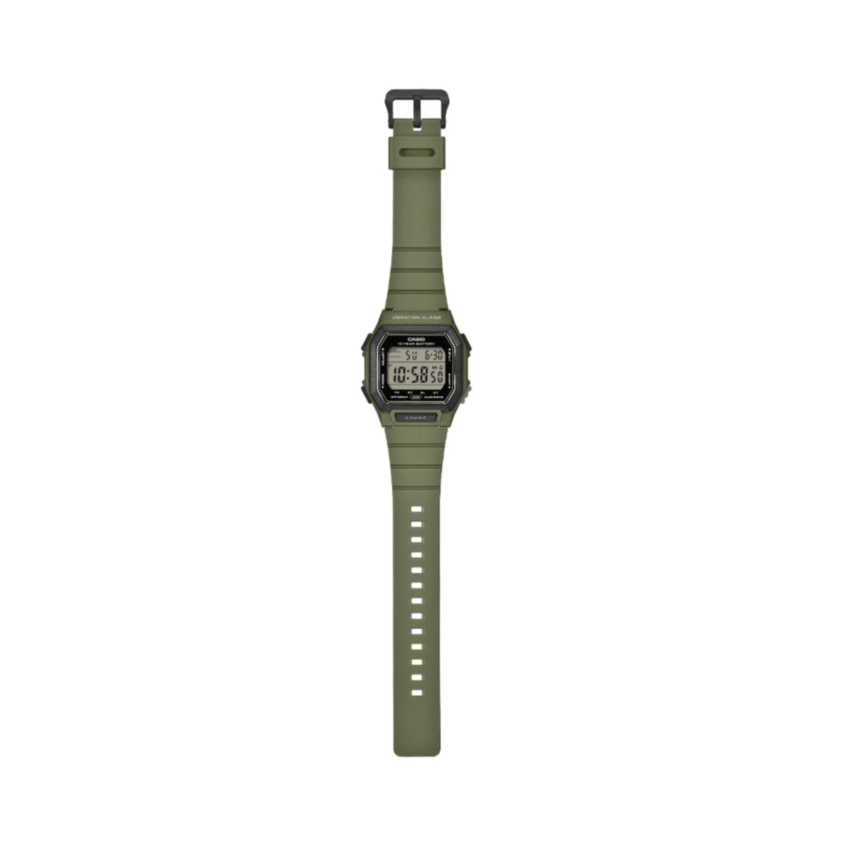 CASIO COLLECTION ILLUMINATOR 10 YEARS BATTERY - ARMY GREEN W-738H-3AVEF