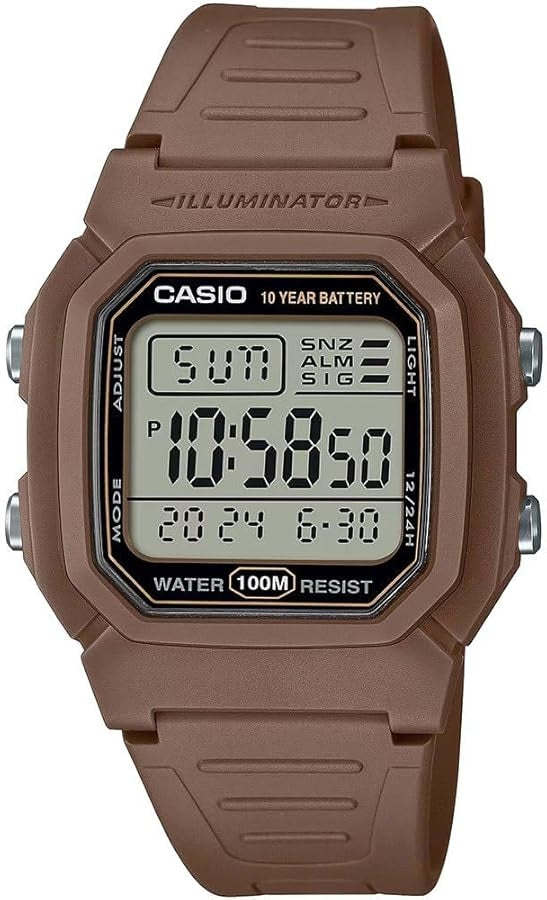 CASIO TIMELESS COLLECTION modelis DIVER - DOUBLE TIME, ALARM, CHRONOGRAPH - 10 Year Battery - BROWN