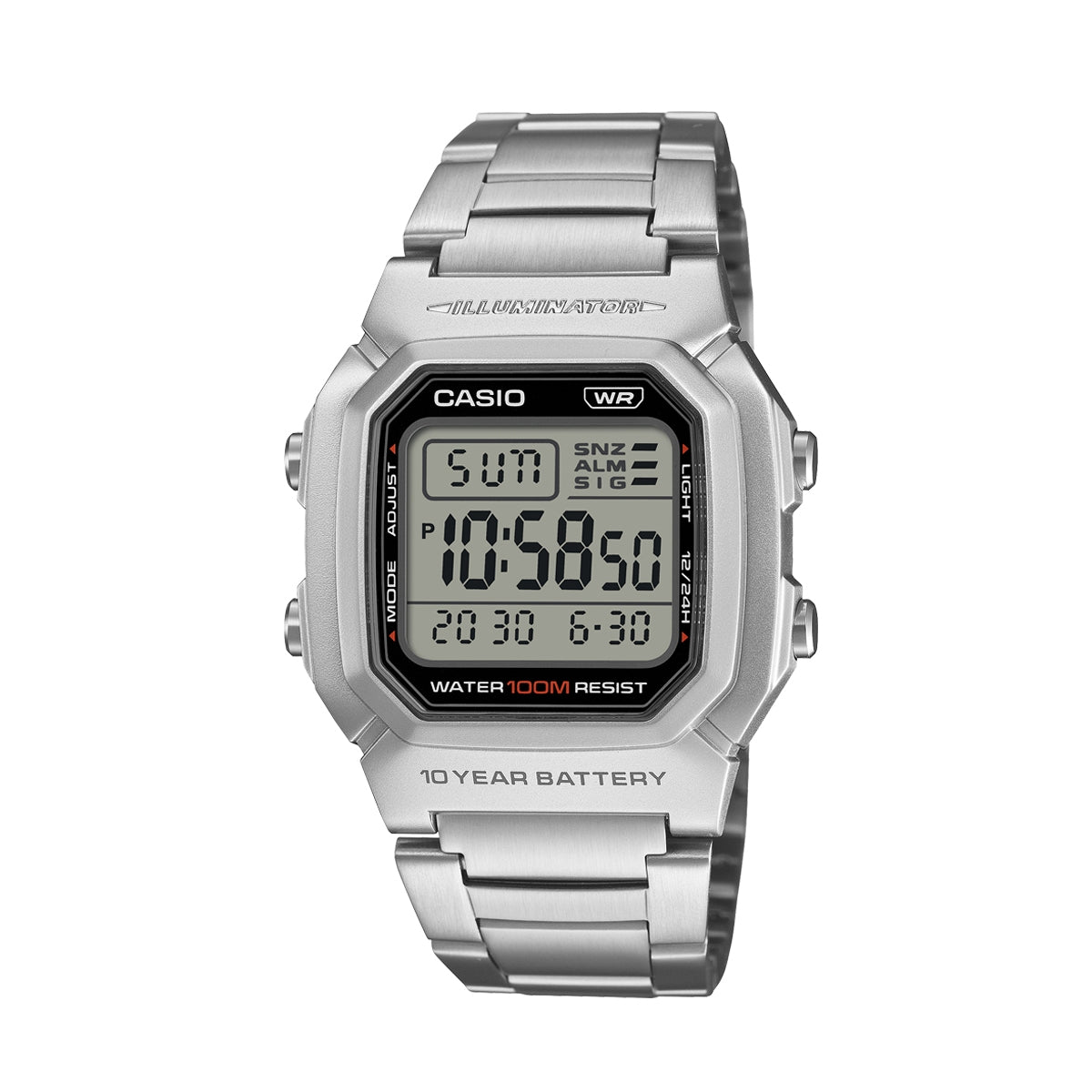CASIO TIMELESS COLLECTION DIVER - ДВОЙНОЕ ВРЕМЯ, БУДИЛЬНИК, ХРОНОГРАФ - 10 ЛЕТ БАТАРЕЯ W-800HD-1AVEF