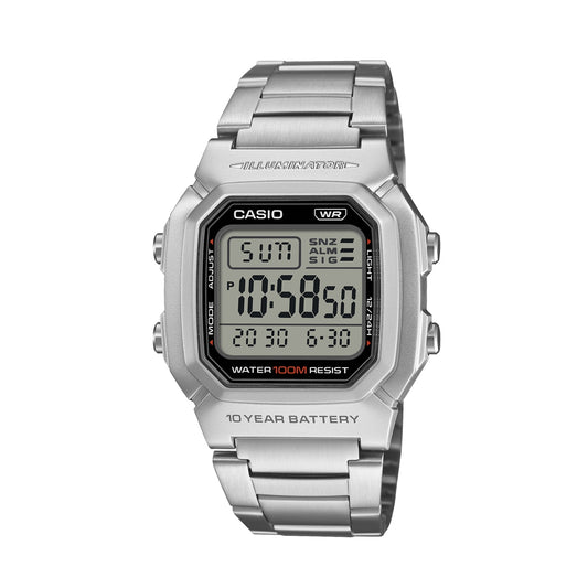 CASIO TIMELESS COLLECTION DIVER - DOUBLE TIME, ALARM, CHRONOGRAPH - 10 Year Battery W-800HD-1AVEF