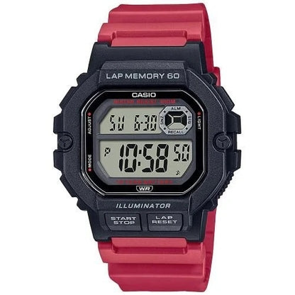 CASIO SPORT ILLUMINATOR LAP MEMORY 60 - RED WS-1400H-4AVCF