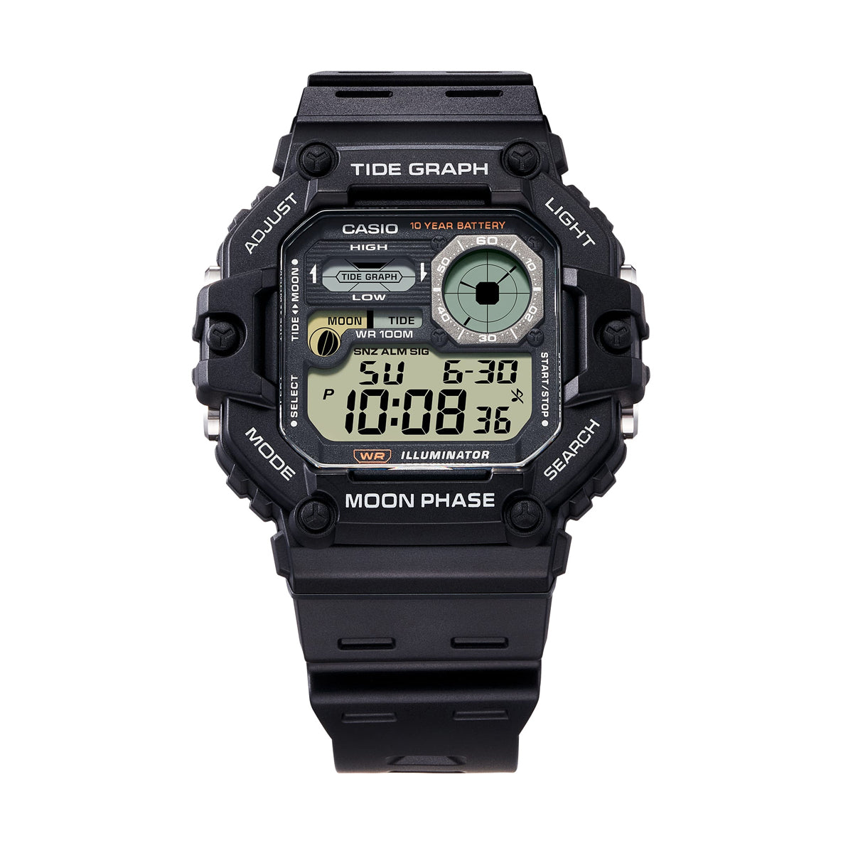CASIO SPORT modelis ILLUMINATOR TIDE GRAPH - BLACK