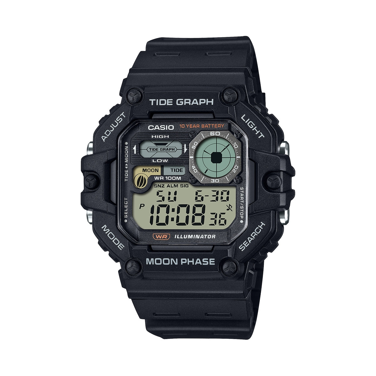 CASIO SPORT modelis ILLUMINATOR TIDE GRAPH - BLACK