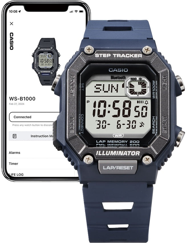 CASIO COLLECTION STEP TRACKER LAP 200 Bluetooth - BLUE WS-B1000-2AVEF